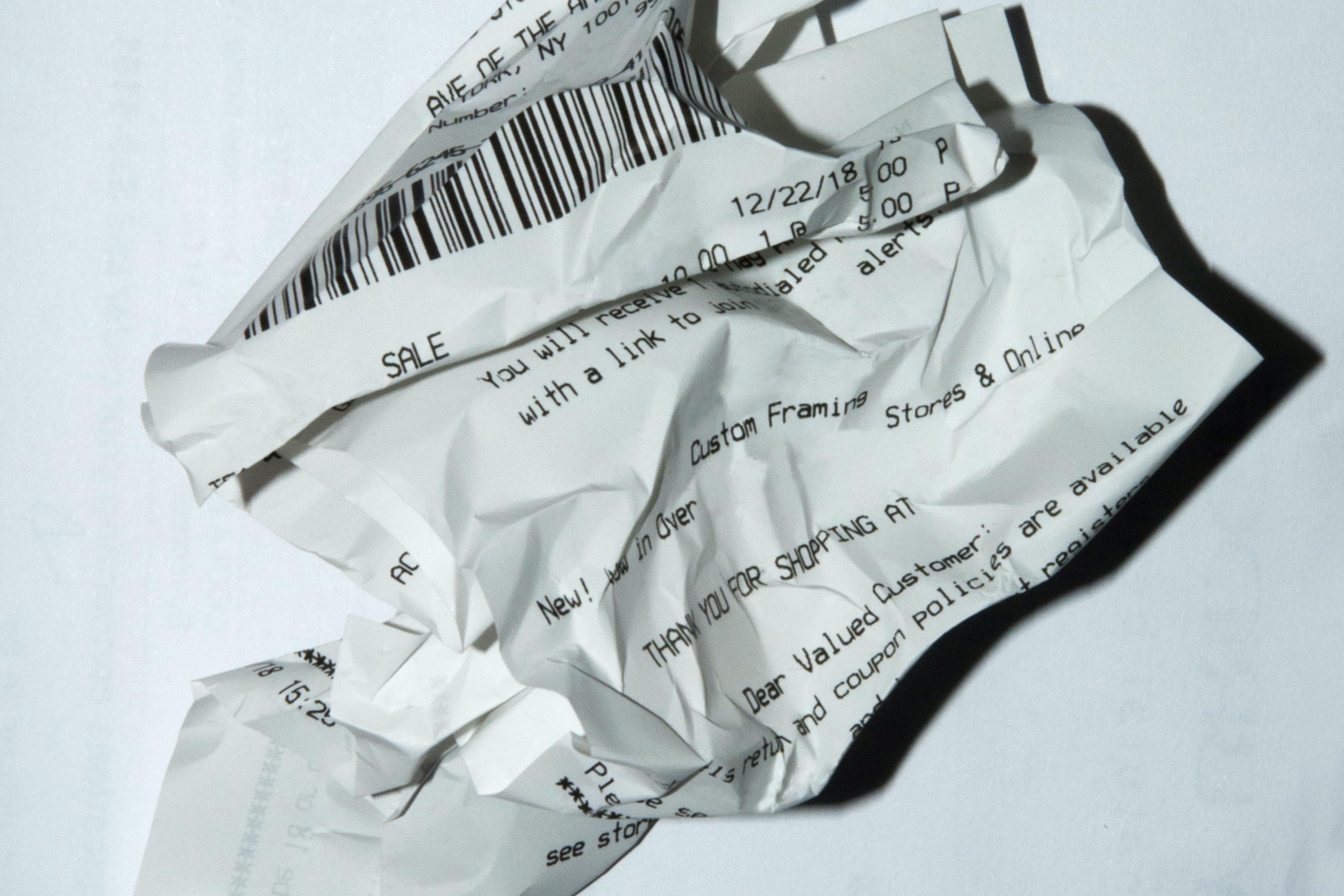 Receipt by Michael Walter on unsplash.com